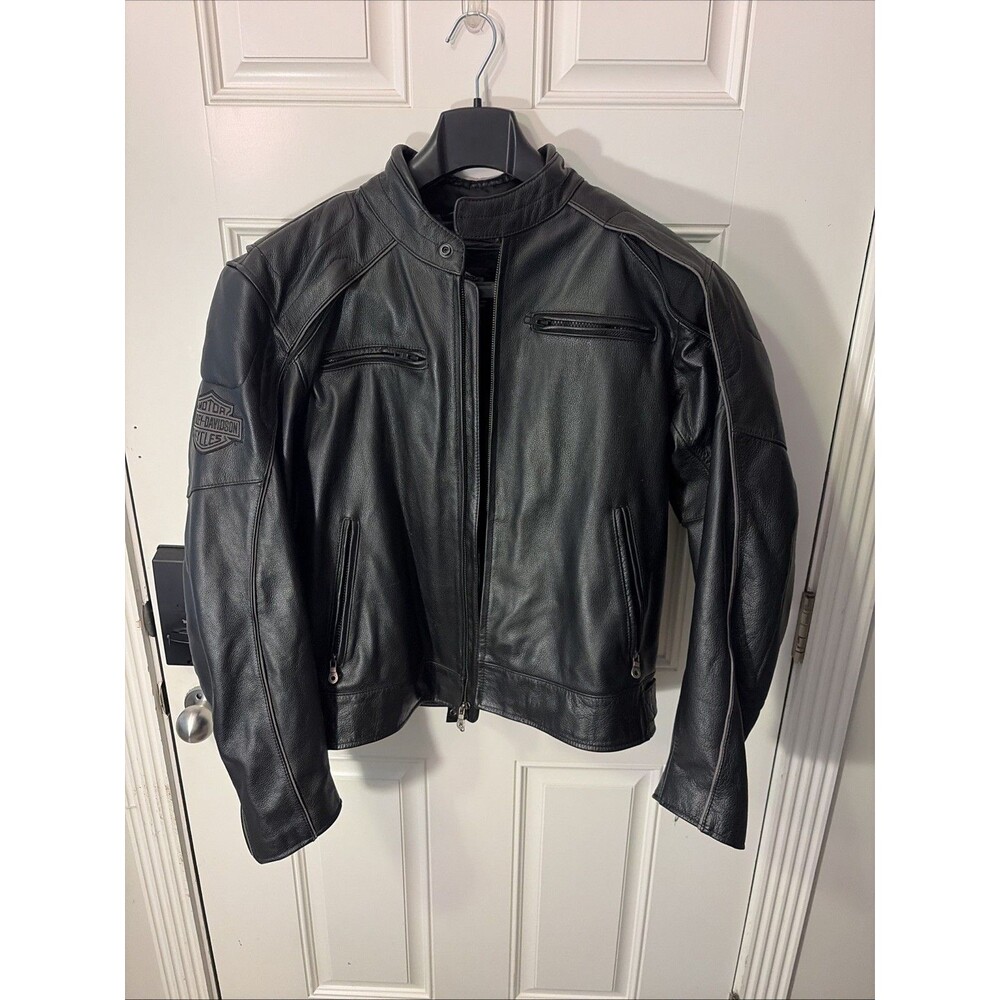 Harley-Davidson Reflective Willie G Skull Leather Jacket - 9809907VM (Black)